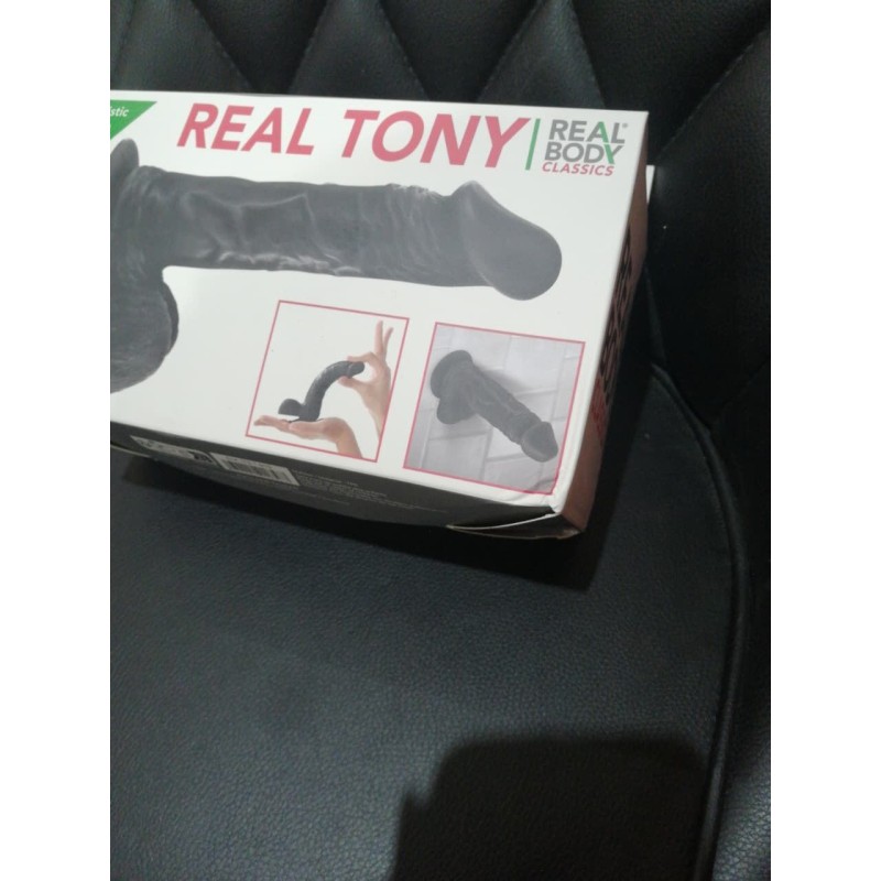 Фалоімітатор Real Body — Real Tony Black, TPE, діаметр 3,5 см (м'яте паковання!!!)