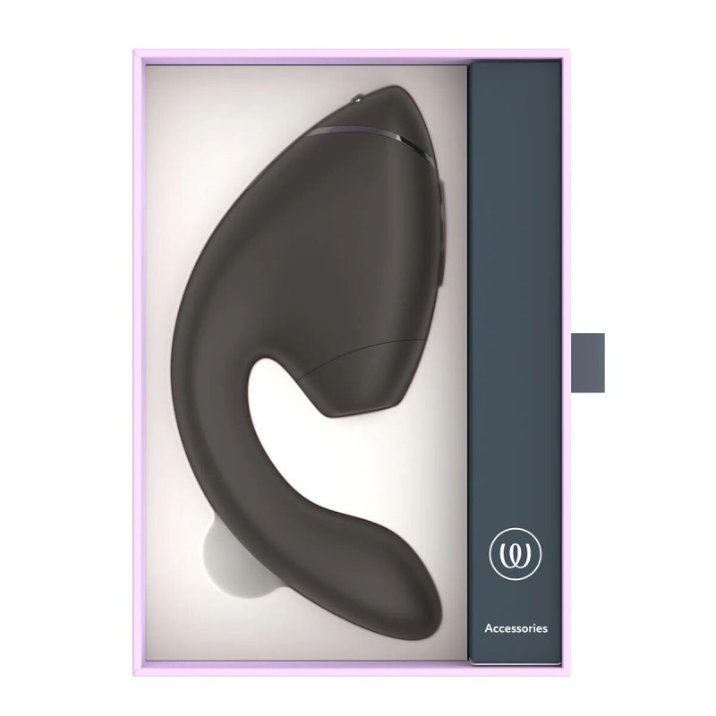 Двойной вакуумный клиторальный стимулятор с вибрацией Womanizer Next Duo - Black