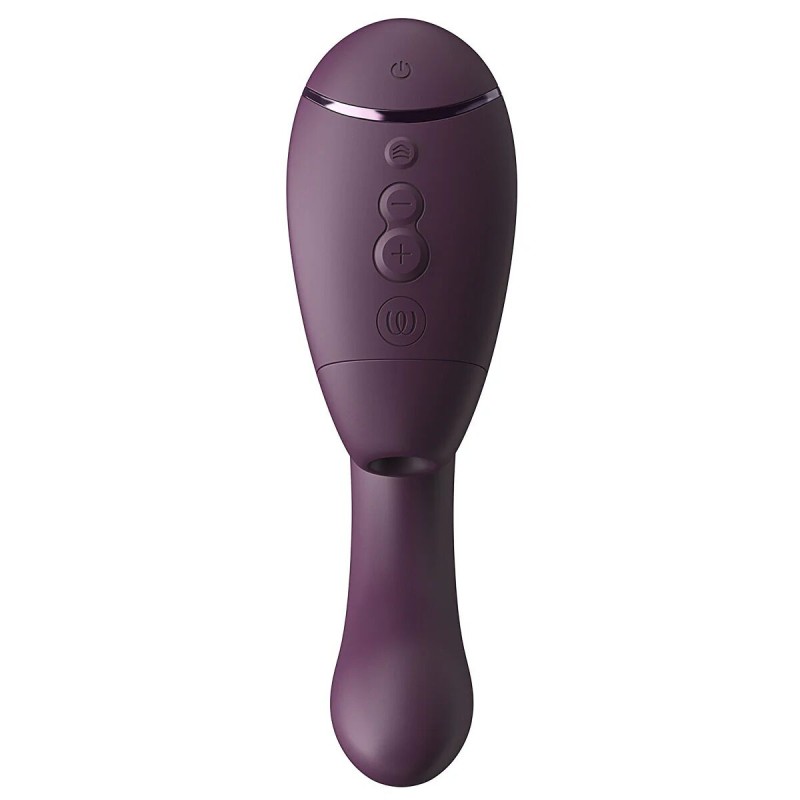 Двойной вакуумный клиторальный стимулятор с вибрацией Womanizer Next Duo - Dark Purple