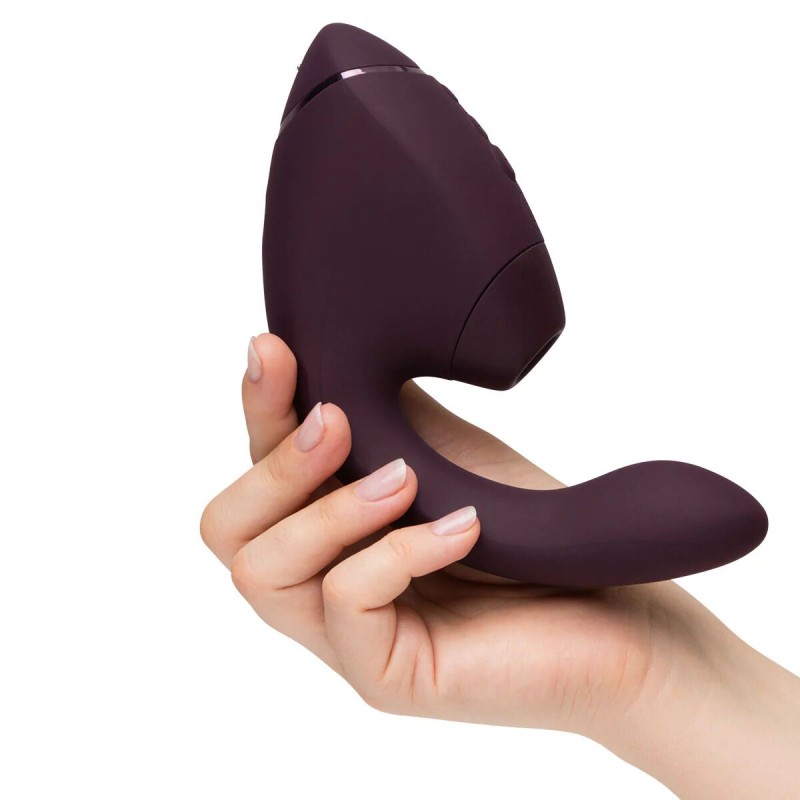 Двойной вакуумный клиторальный стимулятор с вибрацией Womanizer Next Duo - Dark Purple