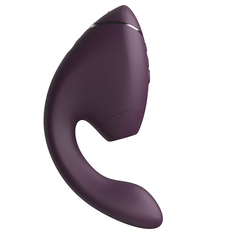 Двойной вакуумный клиторальный стимулятор с вибрацией Womanizer Next Duo - Dark Purple