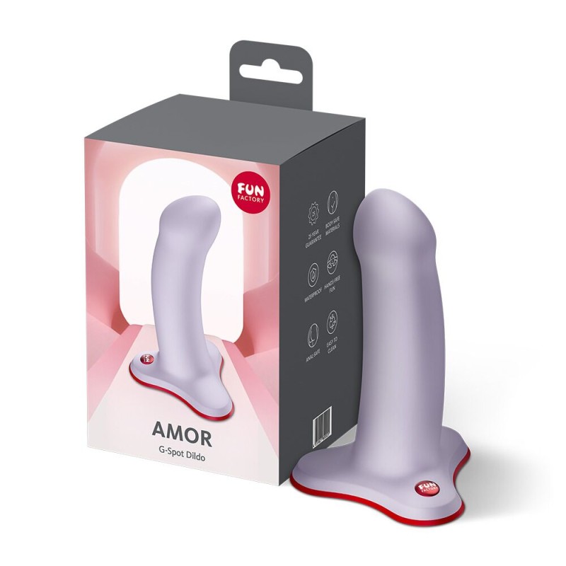 Фалоімітатор Fun Factory AMOR Purple, довжина 14,6 см, діаметр 3,7 см, вигнутий
