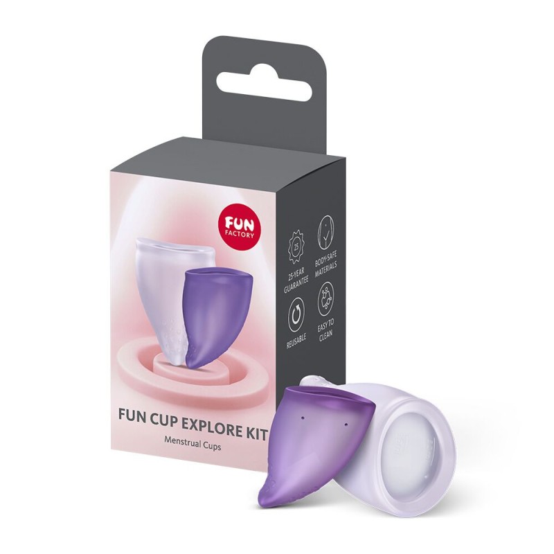Набір менструальних чаш Fun Factory FUN CUP EXPLORE KIT, 2 шт, Multicolored Violet, об’єми 20 та 30 мл
