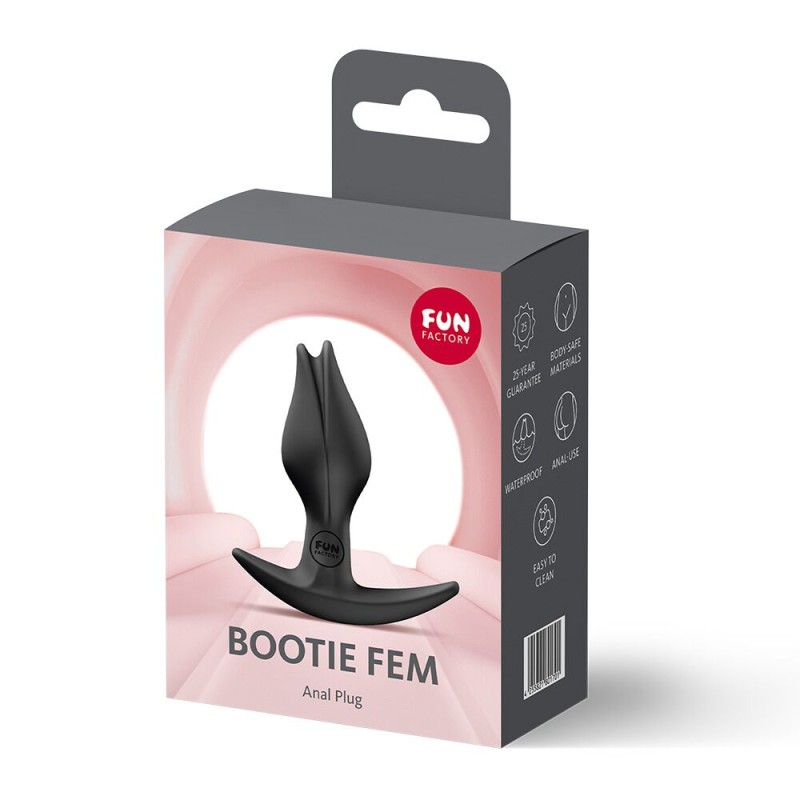 Анальна пробка Fun Factory BOOTIE FEM Black, у вигляді бутона, діаметр 2,9 см, тонкий обмежувач