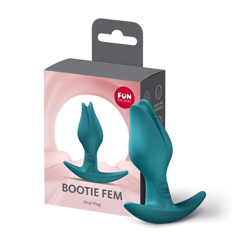 Анальна пробка Fun Factory BOOTIE FEM Bottle Green, у вигляді бутона, діаметр 2,9 см, тонкий обмежувач