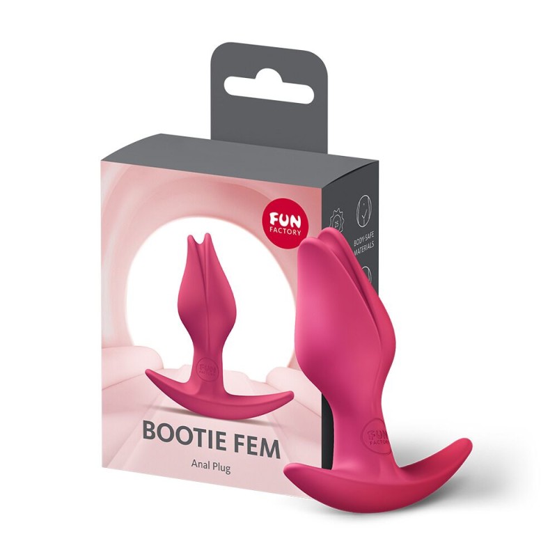 Анальная пробка Fun Factory BOOTIE FEM Raspberry, в виде бутона, диаметр 2,9 см, тонкий ограничитель