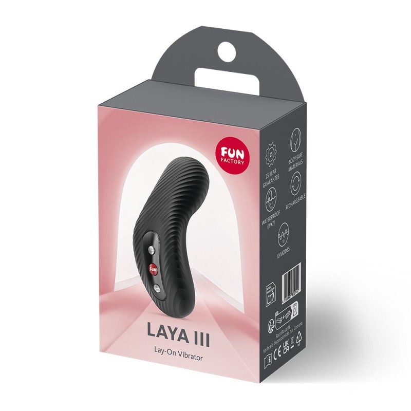 Накладний вібратор Fun Factory LAYA III Black, ефект постукування пальцем