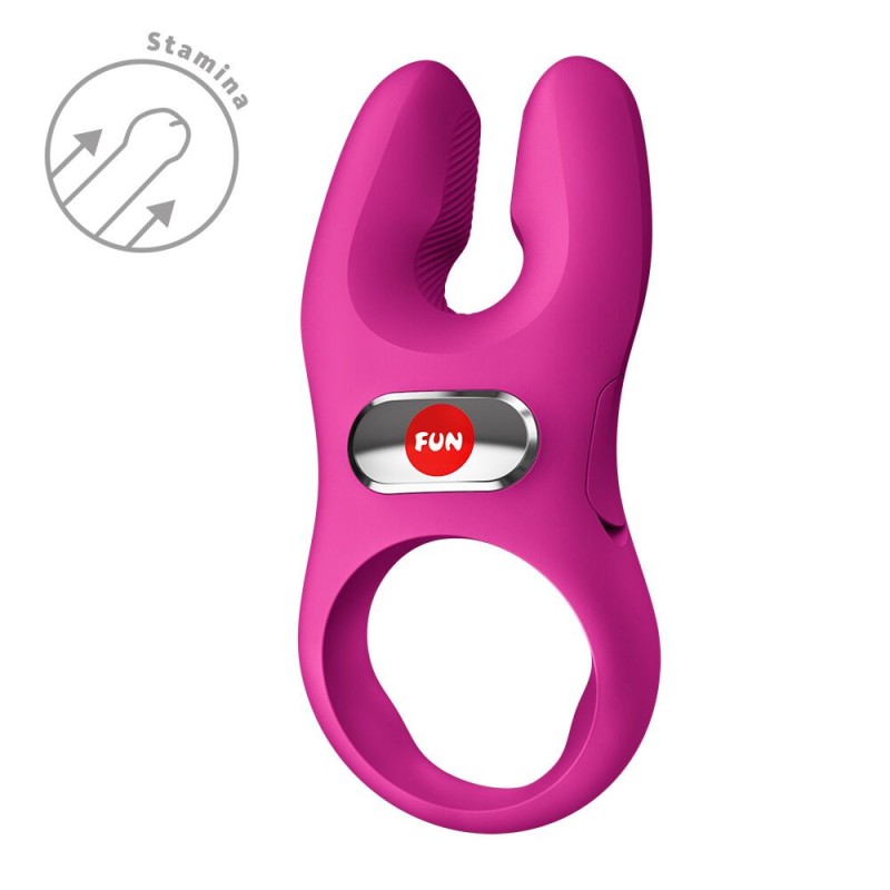 Эрекционное виброкольцо с двойной стимуляцией клитора Fun Factory NŌS PRO Magenta, 2 мотора