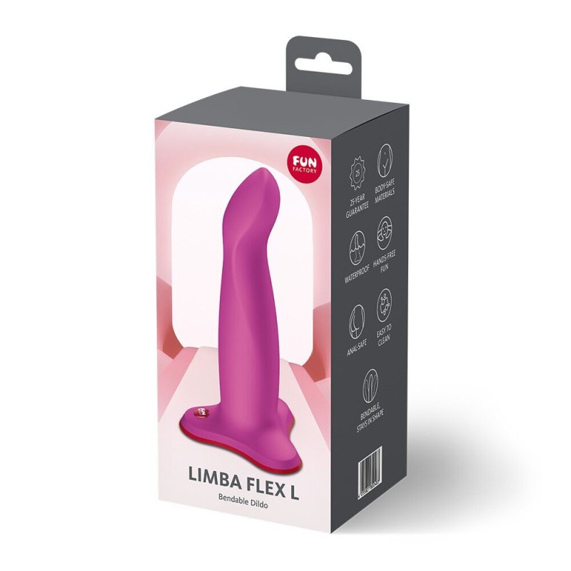 Фаллоимитатор Fun Factory LIMBA FLEX L Magenta, гибкий, с эффектом памяти, подходит для точки G (мятая упаковка!!!)