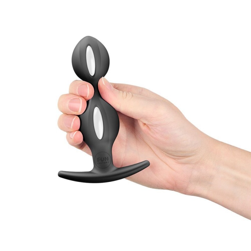 Анальные шарики Fun Factory B BALLS DUO Black, эффект вибрации, диаметр 3,2 и 3,6 см (мятая упаковка!!!)