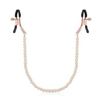 Зажимы для сосков с жемчужной цепочкой Rosy Gold - Nipple Clamps Pearls