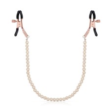 Зажимы для сосков с жемчужной цепочкой Rosy Gold - Nipple Clamps Pearls