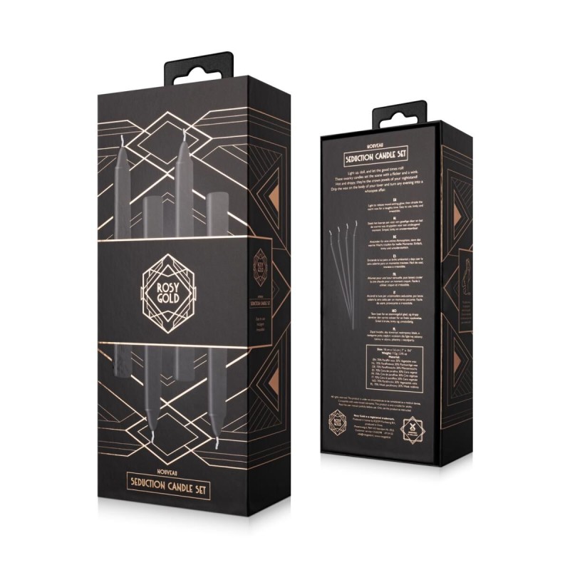 Набор свечей Rosy Gold - Seduction Candle Set - Black