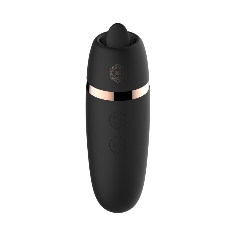 Мини-вибратор с язычком Rosy Gold - Vibrating & Licking Dual Stimulator