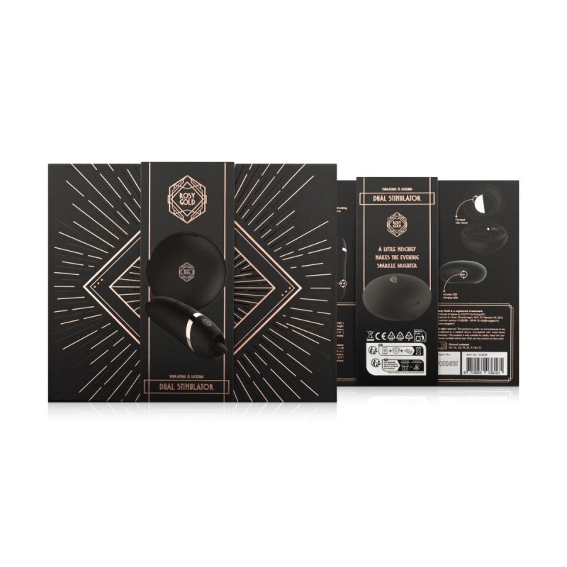 Мини-вибратор с язычком Rosy Gold - Vibrating & Licking Dual Stimulator