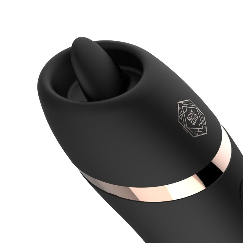 Мини-вибратор с язычком Rosy Gold - Vibrating & Licking Dual Stimulator