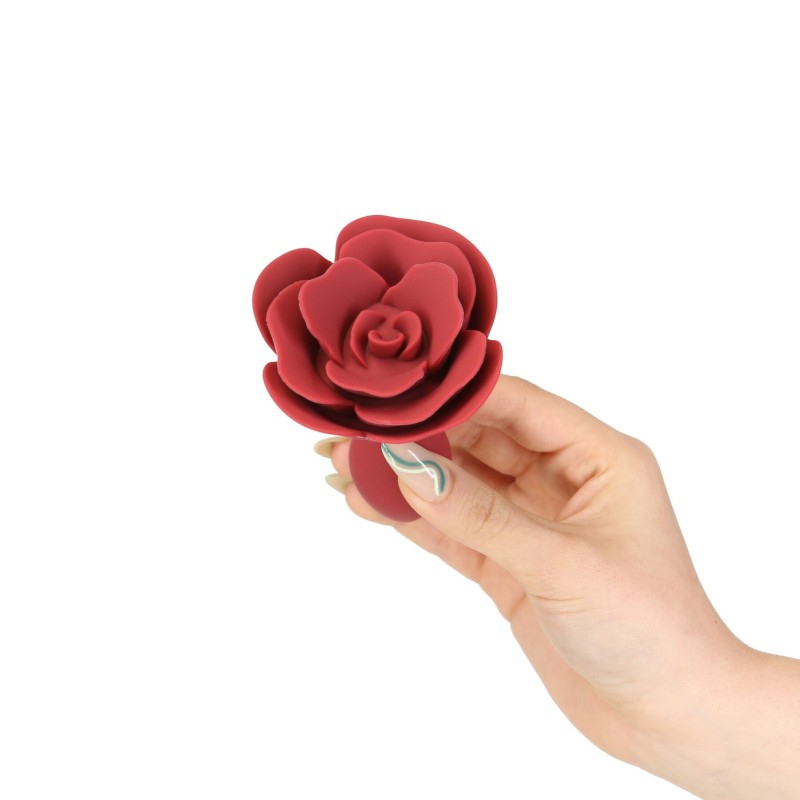 Силиконовая анальная пробка Lux Active с розой - Red Rose Silicone Anal Plug