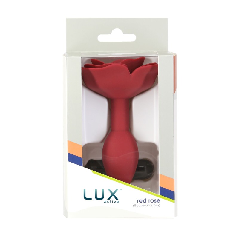 Силиконовая анальная пробка Lux Active с розой - Red Rose Silicone Anal Plug