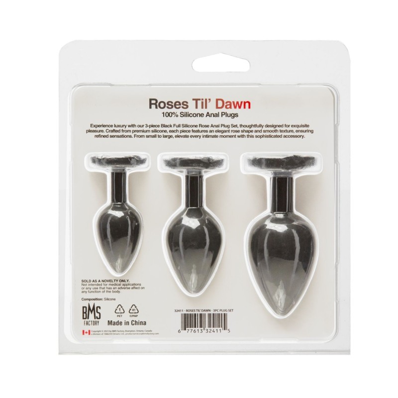 Набор силиконовых анальных пробок BMS Roses Til’ Dawn Silicone Anal Plug Kit (повреждена упаковка!!!)