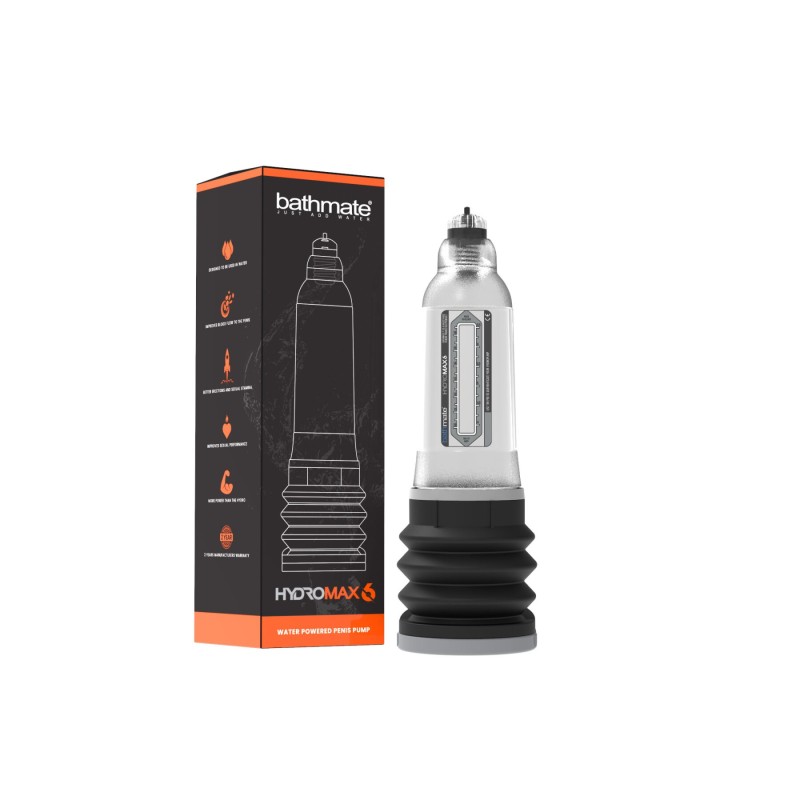 Гідропомпа Bathmate Hydromax 6 Clear, для члена довжиною від 10 до 15 см, діаметр до 5,2 см