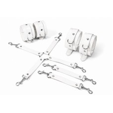 Набор для БДСМ Feral Feelings BDSM Kit 3 White, наручники, поножи, крестовина