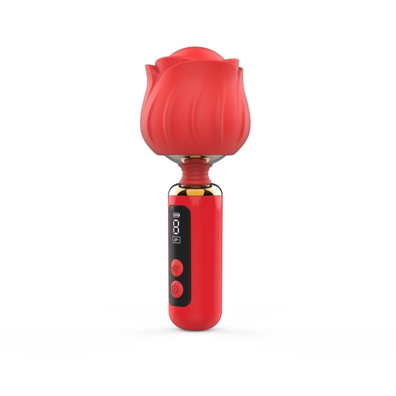 Вибромассажер Loviss Rose Mini Massage Wand Vibrator, головка в виде розы, 9 режимов
