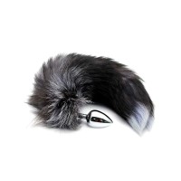 Металева анальна пробка Лисячий хвіст Alive Black And White Fox Tail S (м'яте паковання!!!)