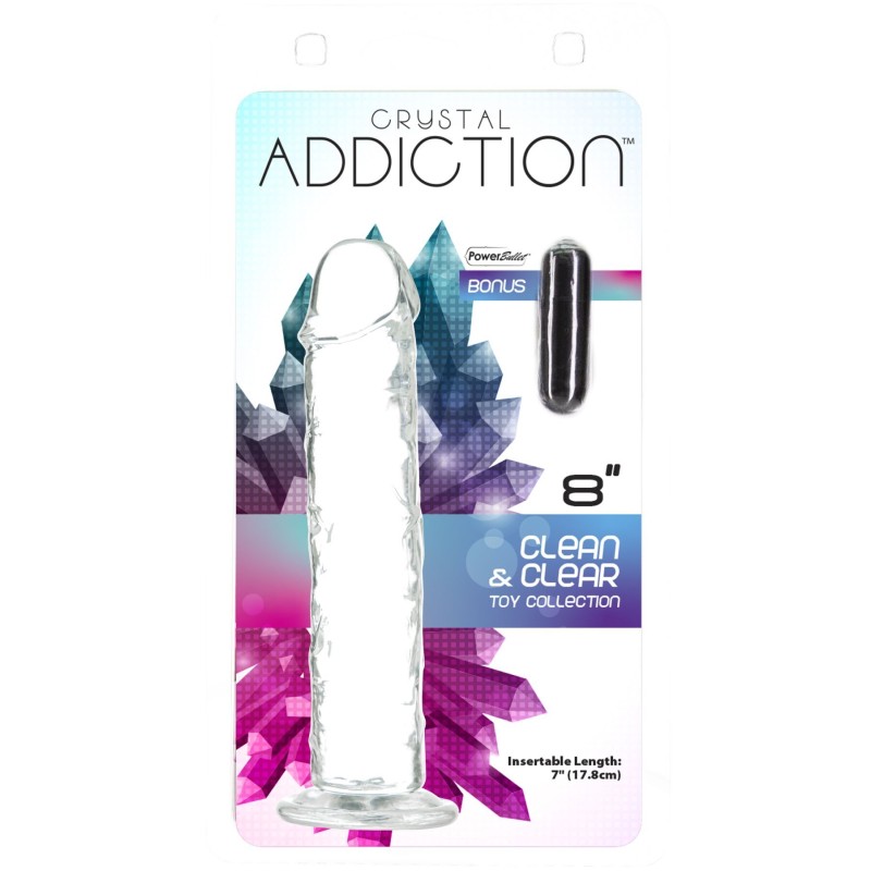 Прозорий фалоімітатор ADDICTION Vertical Dong 8″ (луснув блістер!!!)
