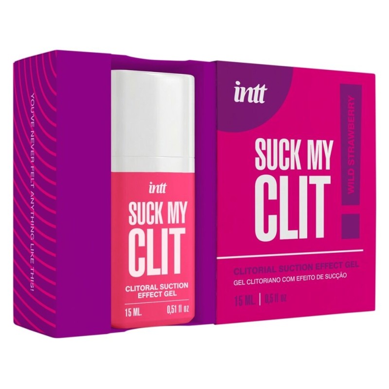 Смоктайзер для клитора Intt Suck My Clit Wild Strawberry (15 мл), клубника, гель с эффектом посасывания