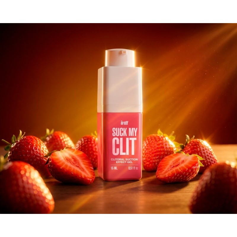 Смоктайзер для клитора Intt Suck My Clit Wild Strawberry (15 мл), клубника, гель с эффектом посасывания