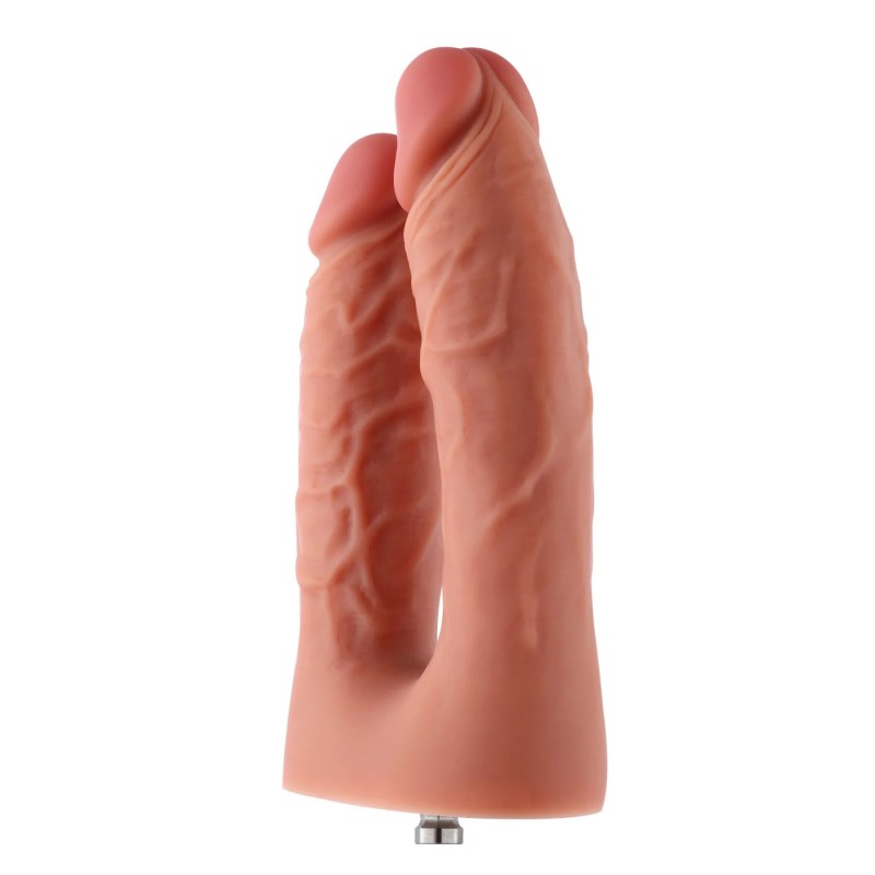 Двойной фаллоимитатор для секс-машин Hismith Silicone Double Penetrator Dildo, система KlicLok