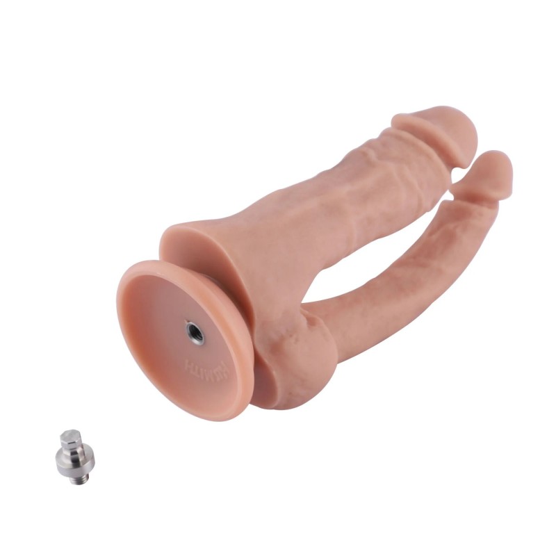 Двойной фаллоимитатор для секс-машин Hismith Double Penetrator, 7.46″, KlicLok и присоска