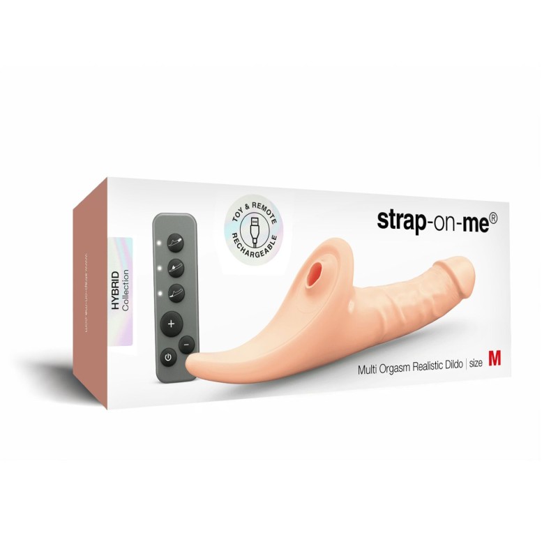 Вібронасадка для страпону з вакуумною стимуляцією Strap-On-Me Multi Orgasm Realistic Dildo M Black
