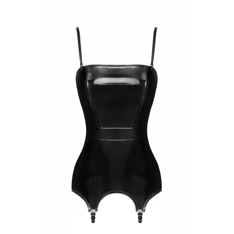 Корсет з підв'язками для панчіх Noir Handmade F381 Dominae Venom PVC corset-belt XXL