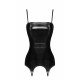 Корсет з підв'язками для панчіх Noir Handmade F381 Dominae Venom PVC corset-belt XXL