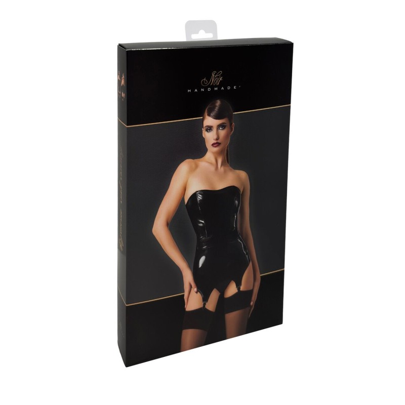 Корсет з підв'язками для панчіх Noir Handmade F381 Dominae Venom PVC corset-belt XXL