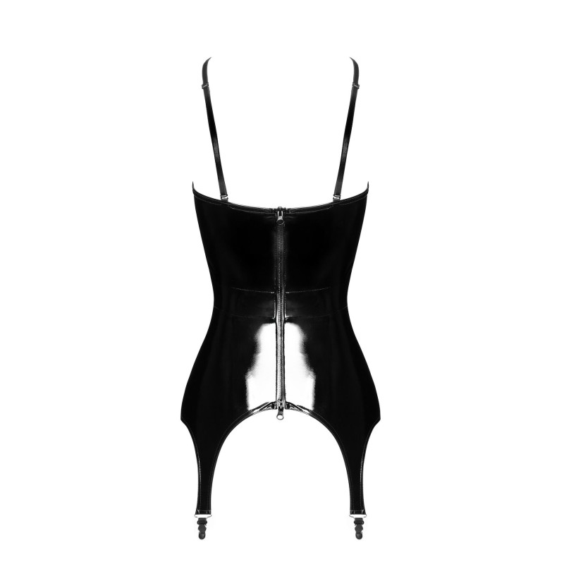Корсет з підв'язками для панчіх Noir Handmade F381 Dominae Venom PVC corset-belt XXL
