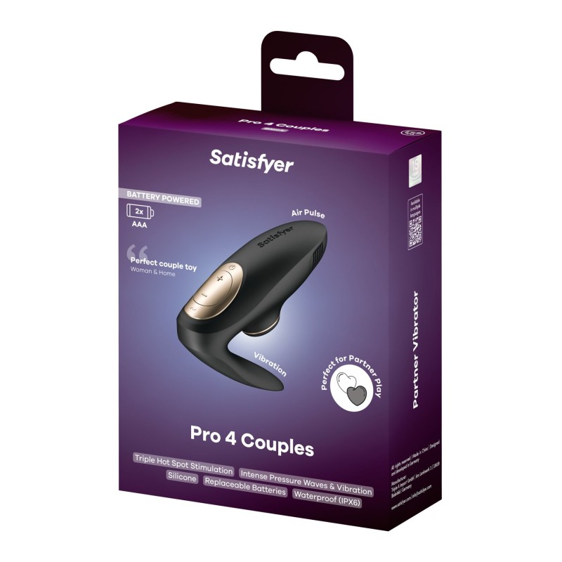 Вакуумний вібратор для пар Satisfyer Pro 4 Couples Battery Series, можна використовувати для сексу у парі