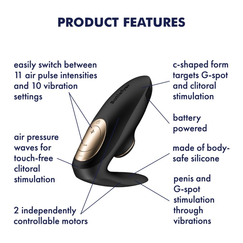 Вакуумний вібратор для пар Satisfyer Pro 4 Couples Battery Series, можна використовувати для сексу у парі