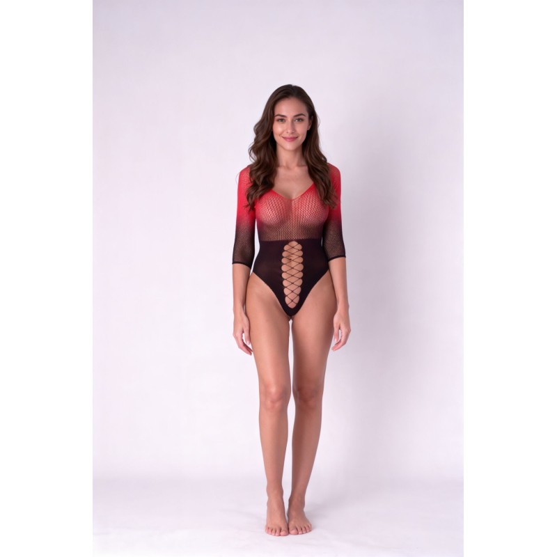 Бодистокинг Passion BS118 black/red