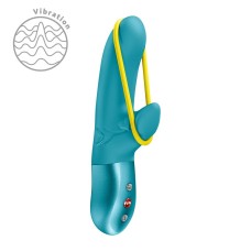 Мини вибратор-кролик со стимулирующей лентой Fun Factory AMORINO Aquamarine, лента съемная