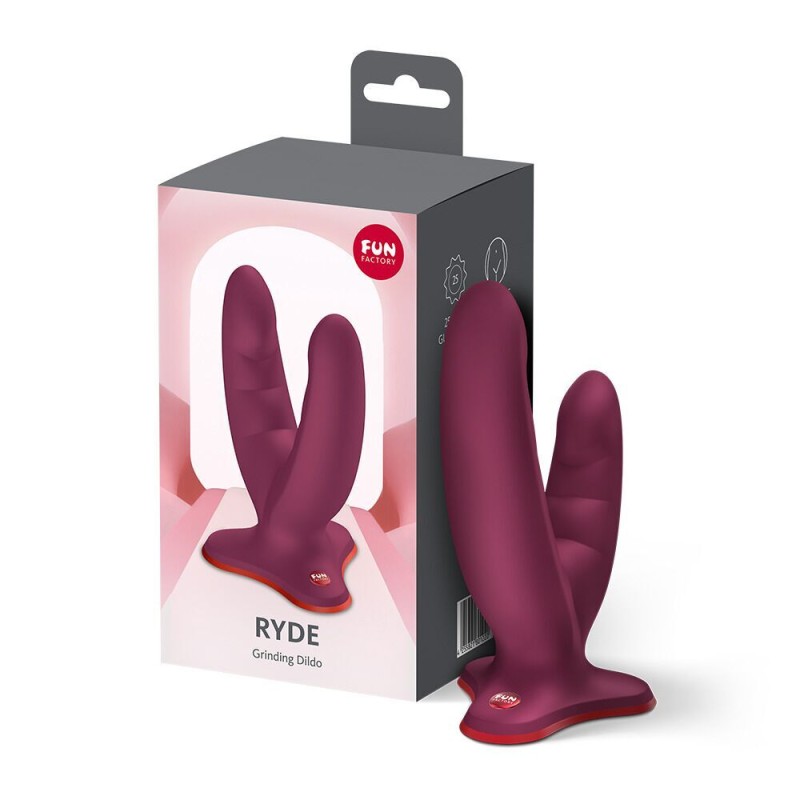 Двойной фаллоимитатор Fun Factory RYDE Wine Red (мятая упаковка!!!)