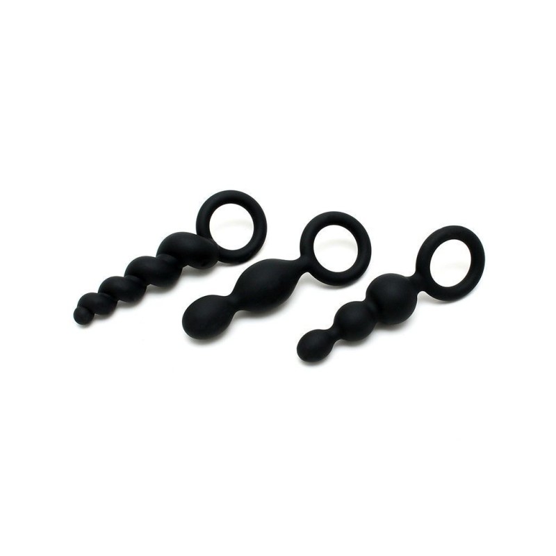 Набор анальных игрушек Satisfyer Plugs black (set of 3) - Booty Call  (мятая упаковка!!!)