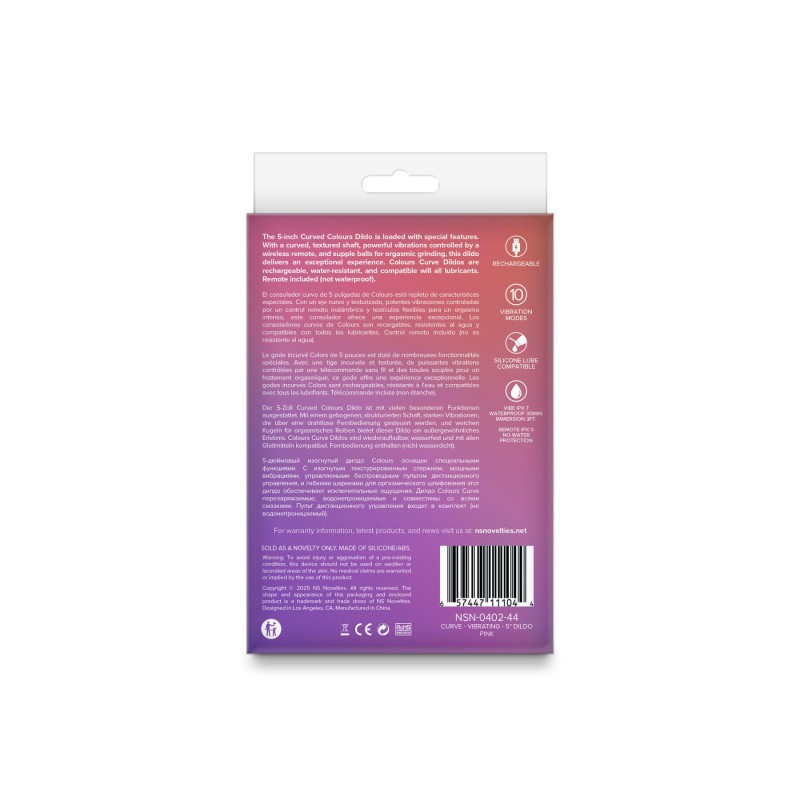 Дилдо с вибрацией NS Novelties Colours - Curve - Vibrating - 5