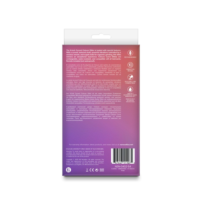 Дилдо с вибрацией NS Novelties Colours - Curve - Vibrating - 6