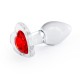 Стеклянная анальная пробка NS Novelties Crystal - Desires - Red Heart - Small