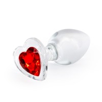 Стеклянная анальная пробка NS Novelties Crystal - Desires - Red Heart - Medium