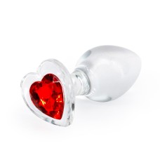 Стеклянная анальная пробка NS Novelties Crystal - Desires - Red Heart - Medium