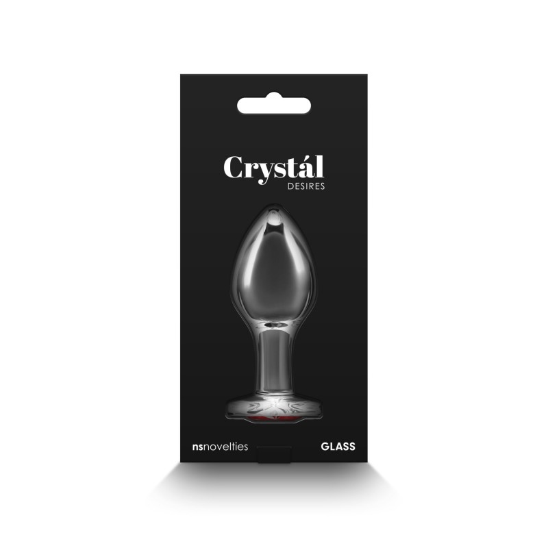 Стеклянная анальная пробка NS Novelties Crystal - Desires - Red Heart - Medium