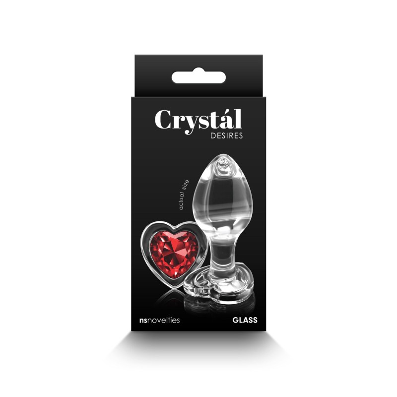Стеклянная анальная пробка NS Novelties Crystal - Desires - Red Heart - Medium